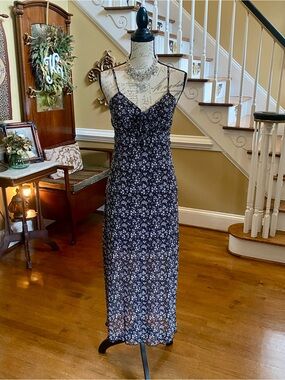 No Comment black & white Daisy print  mesh slip Dress